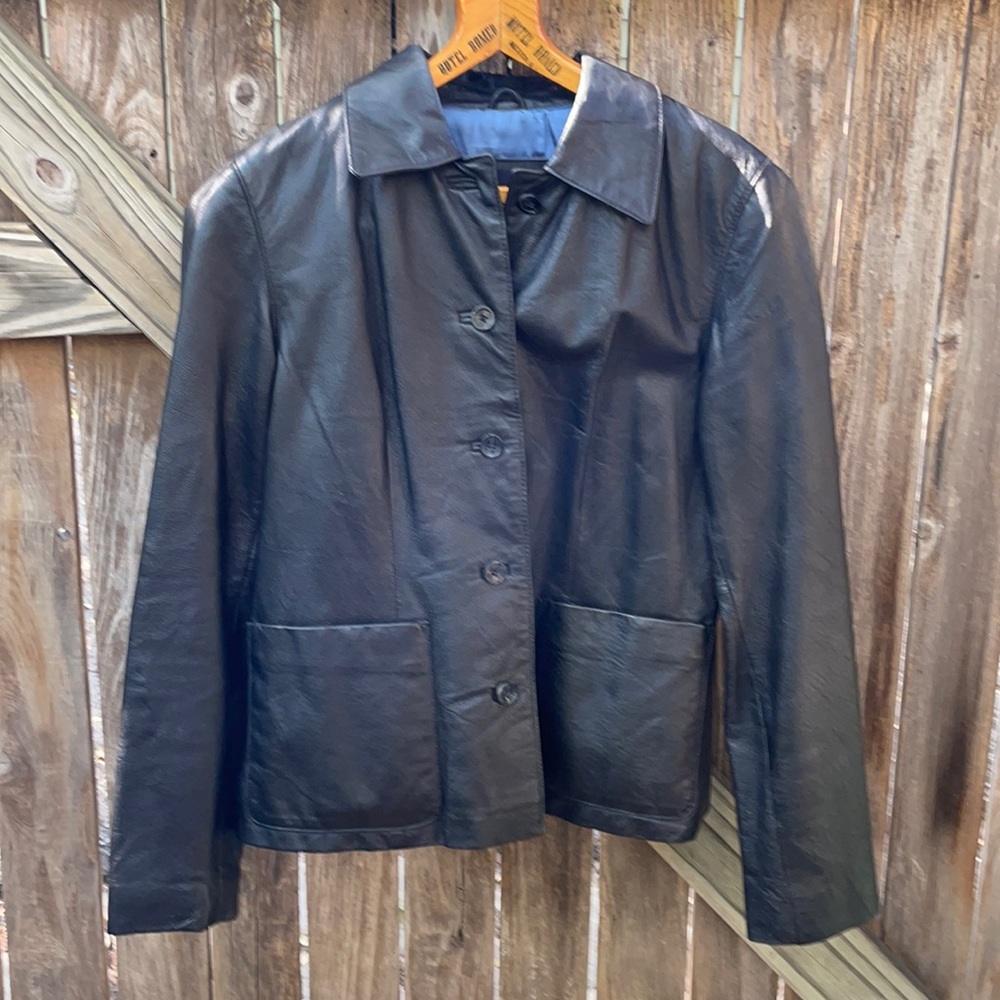 Black leather jacket